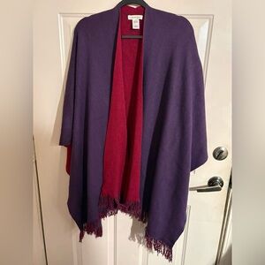 Coldwater Creek Red and Purple Knit Shawl